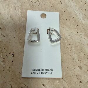 Cos Silver Geometric Hoop Earrings NWT